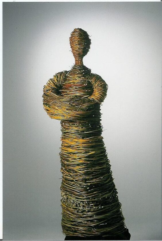 A 6-foot willow mother cradles her baby. (Private collection, piece not available for sale)